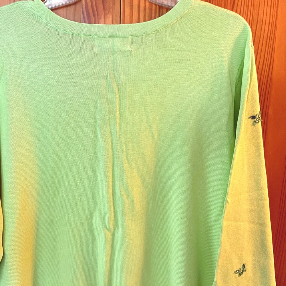 CJ Banks Light Green Butterfly Cardigan - Picture 3 of 4